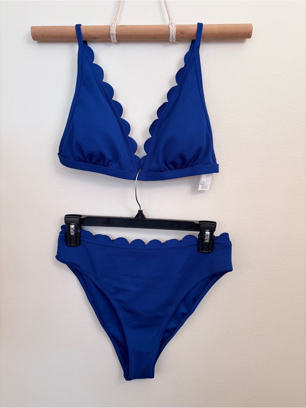 Cupshe Deep Blue Scalloped Triangle Bikini